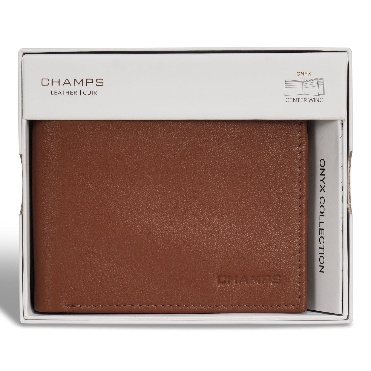Champs Onyx Leather Center Wing Wallet