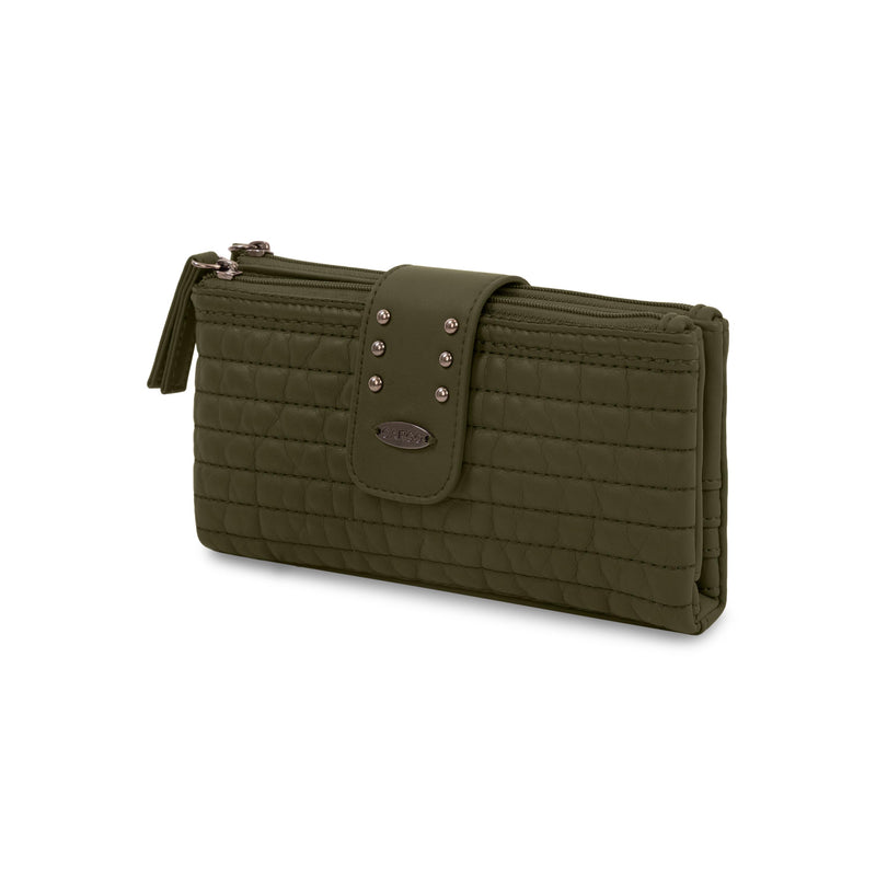 Portefeuille cargo matelassé à rabat avec matelassage