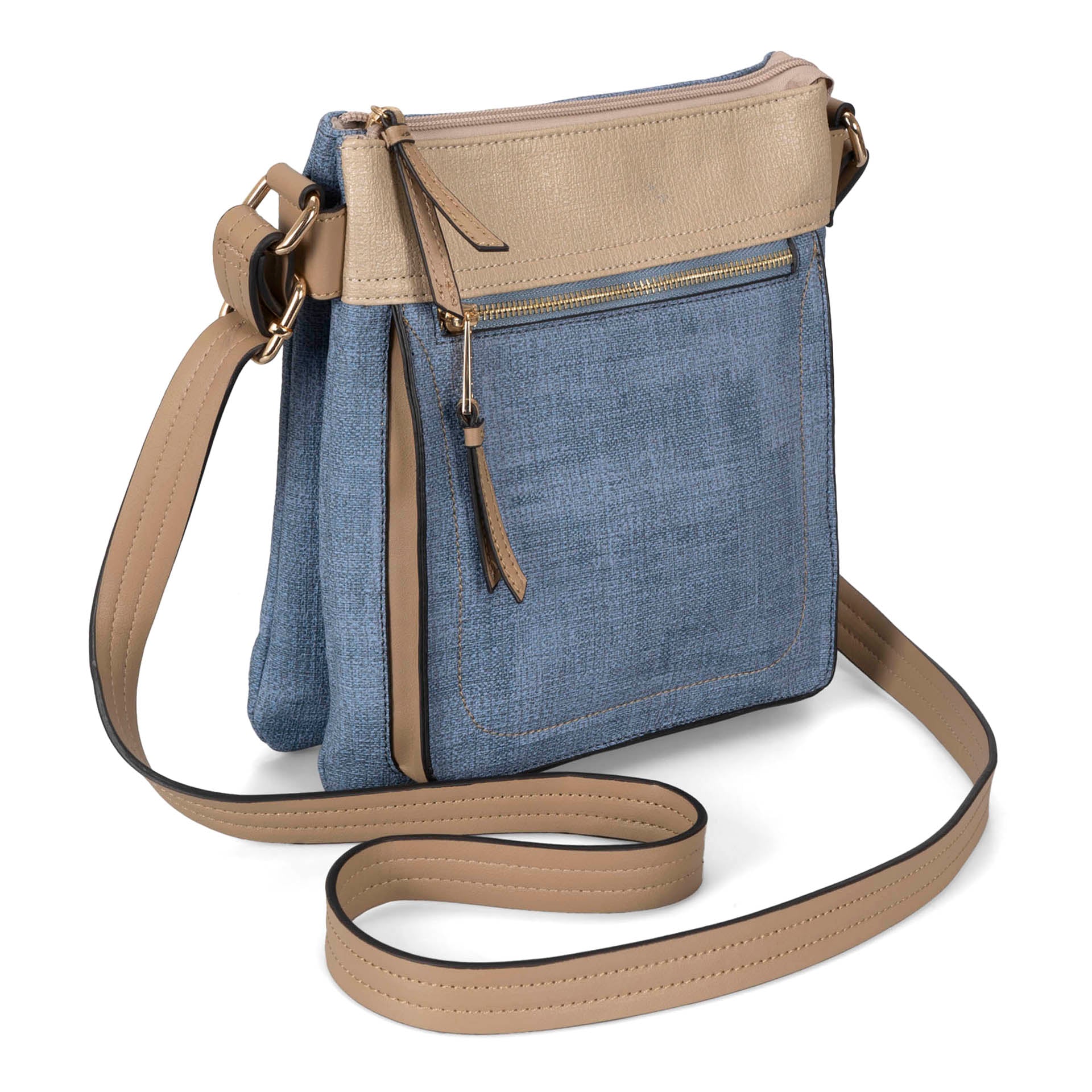 Faux Linen Crossbody Bag | RFID