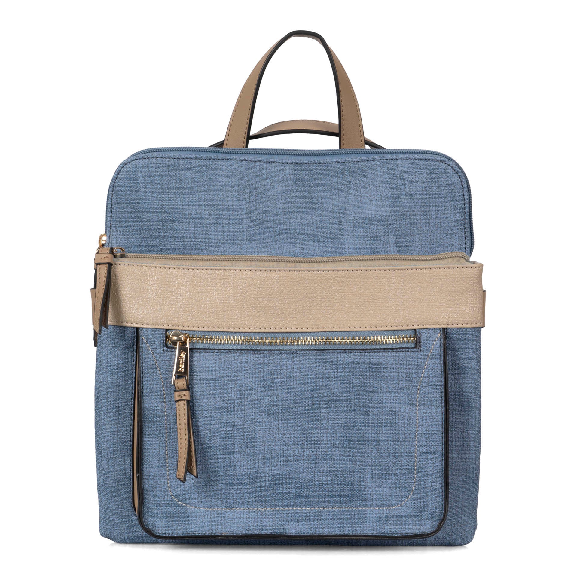 Faux Linen Convertible Backpack | RFID