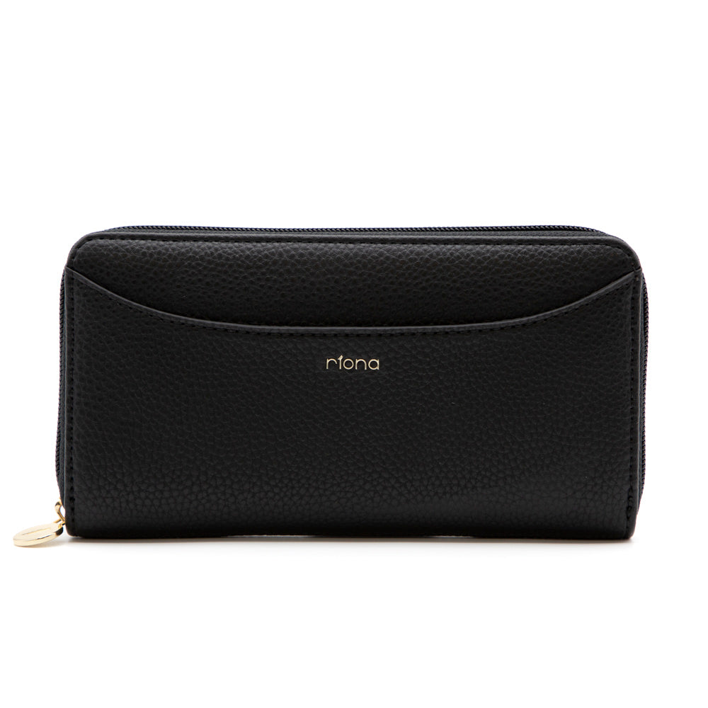 Riona Ivy Pebbled RFID Zip Around Wallet