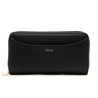 Riona Ivy Pebbled RFID Zip Around Wallet