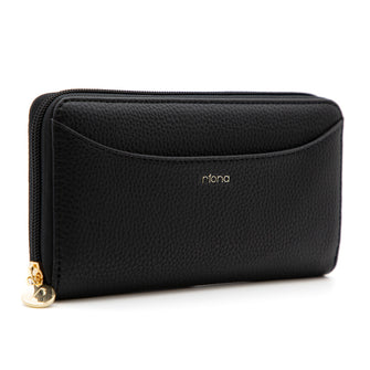 Riona Ivy Pebbled RFID Zip Around Wallet