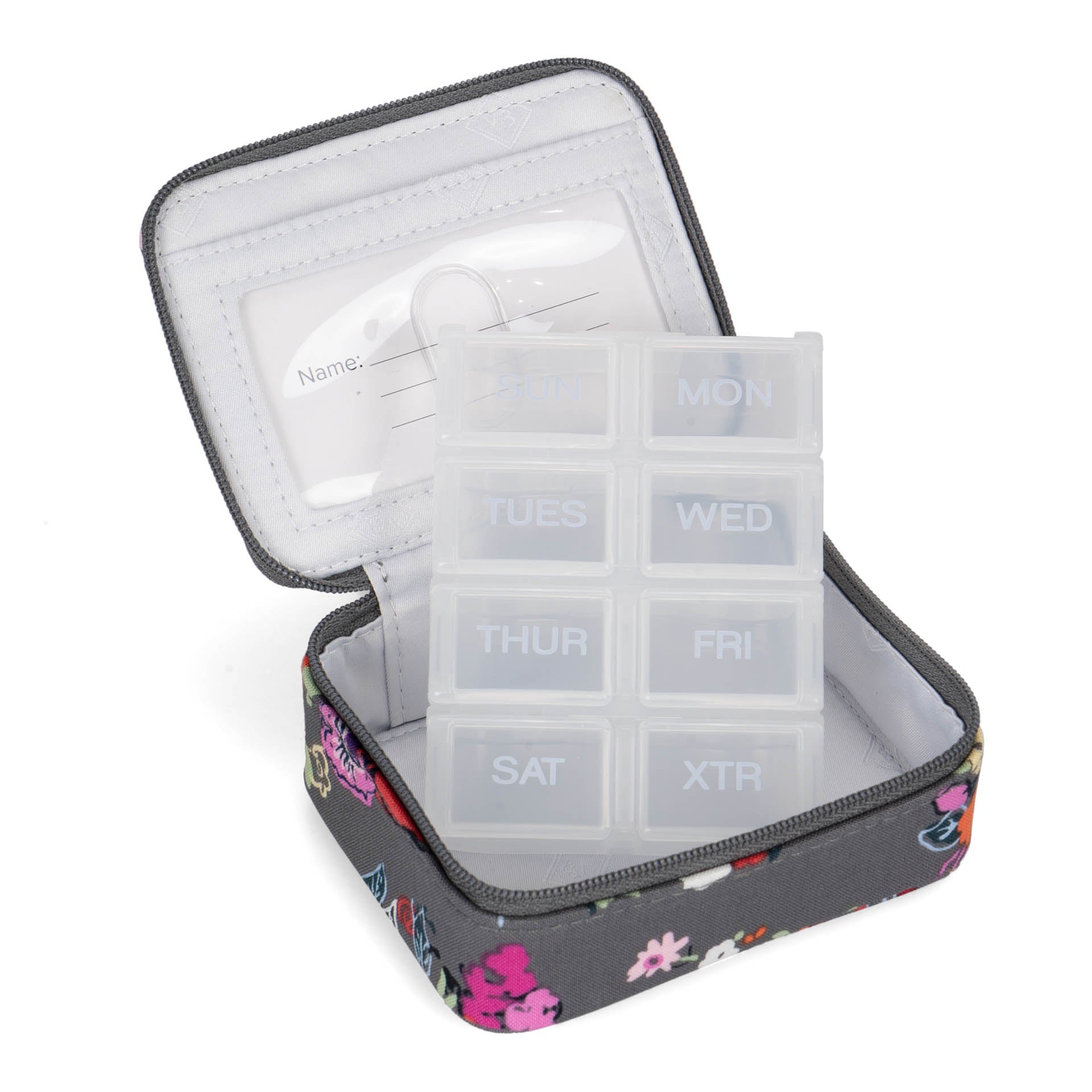 Vera Bradley Travel Pill Case Grey Multi