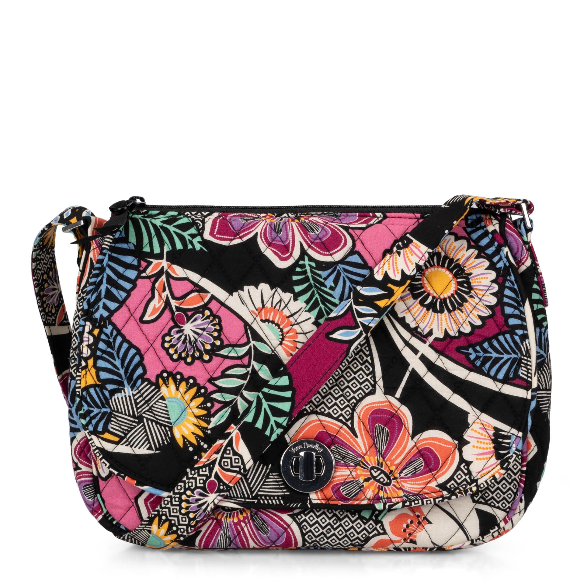 Vera Bradley Saddle Crossbody Bag Kauai Floral Bentley