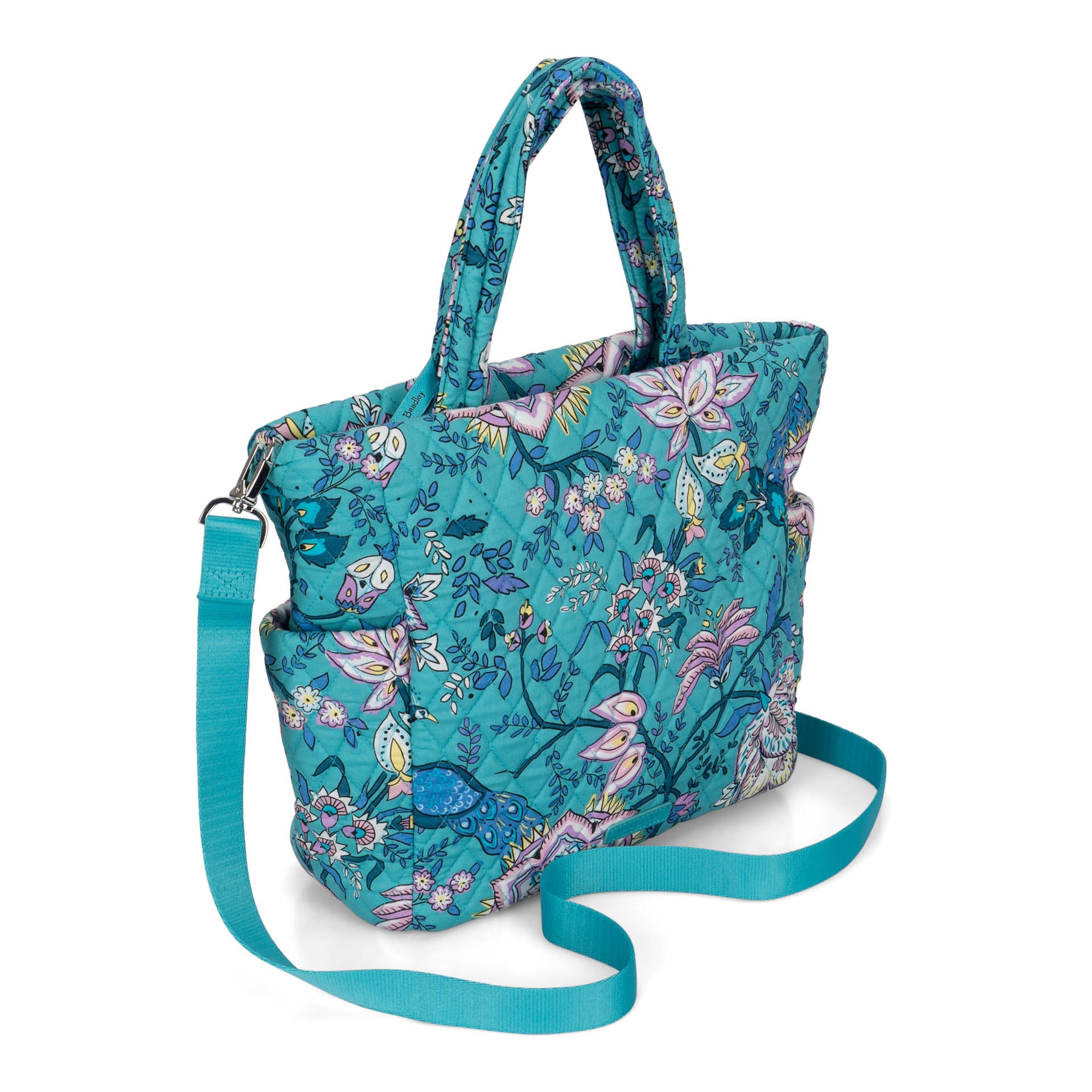 Vera Bradley Trimmed Vera Tote Peacock Garden cheapest NWT