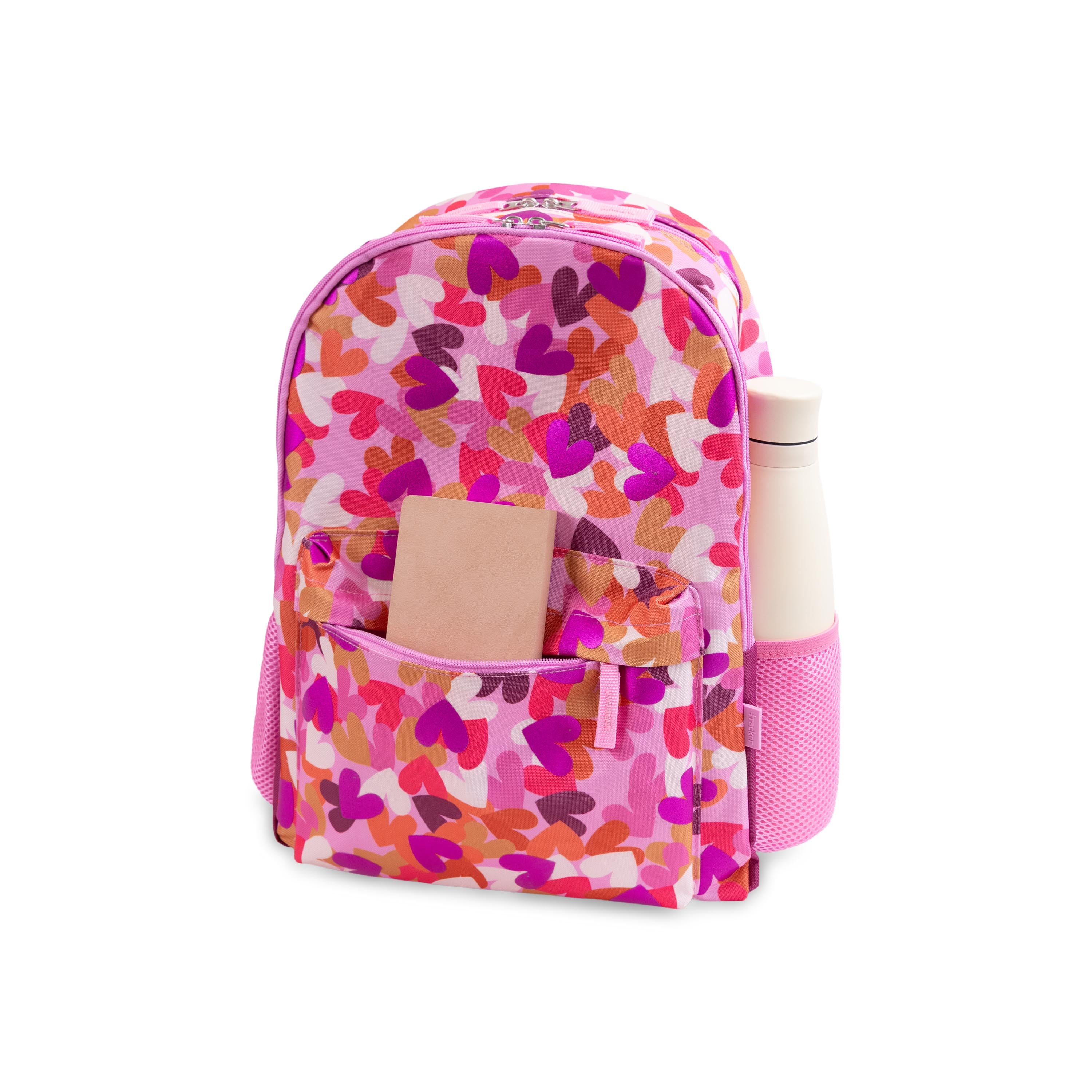 Shop Bentley Pink Multi Tracker Heart Foil Backpack in Canada at only $49.99 3rd look