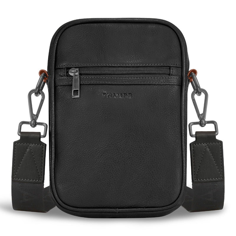 Sac bandoulière vertical Champs en cuir Onyx