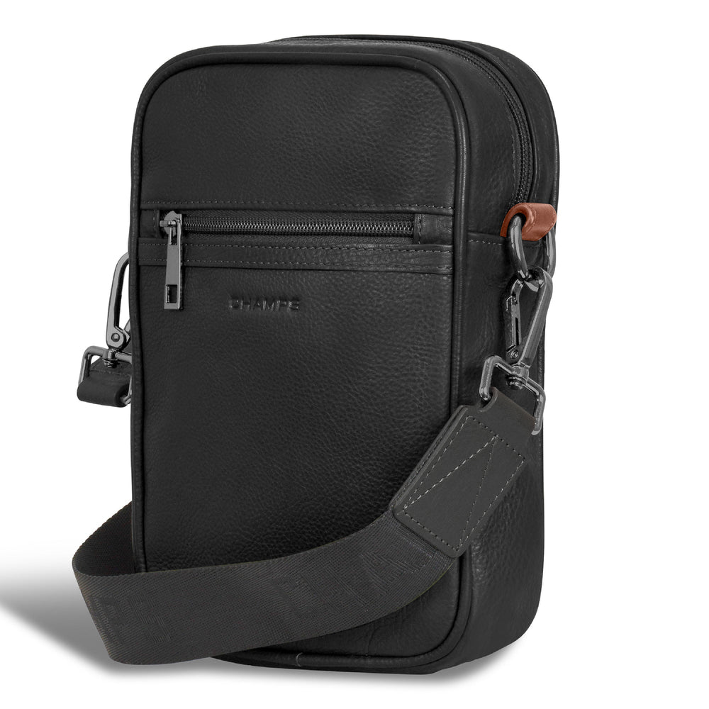 Champs Onyx Leather Vertical Cross-Body Bag