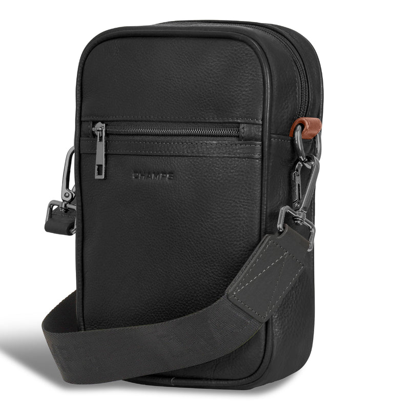 Sac bandoulière vertical Champs en cuir Onyx