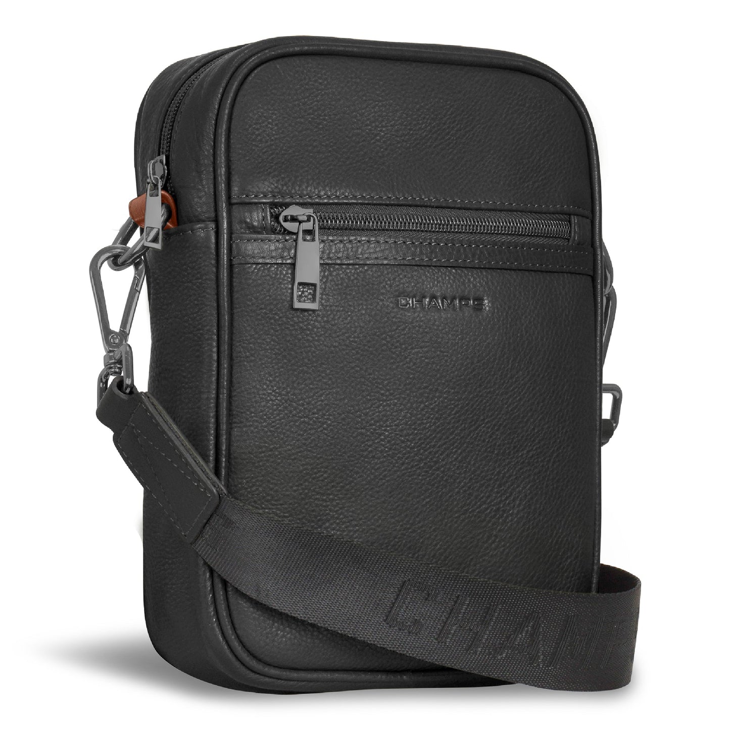 Sac bandoulière vertical Champs en cuir Onyx