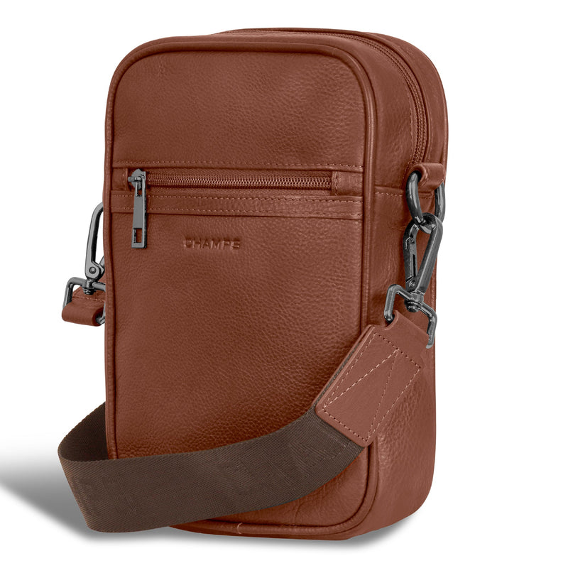 Sac bandoulière vertical Champs en cuir Onyx