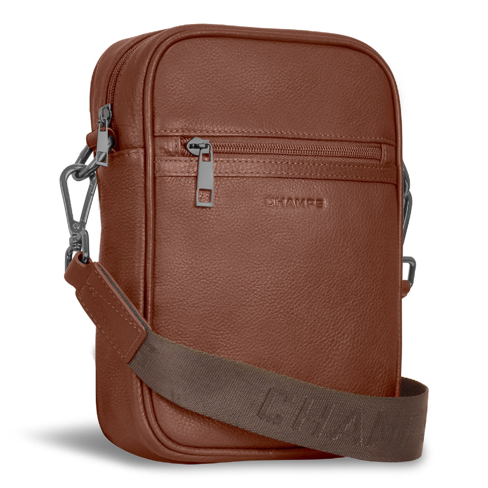 Champs Onyx Leather Vertical Cross-Body Bag