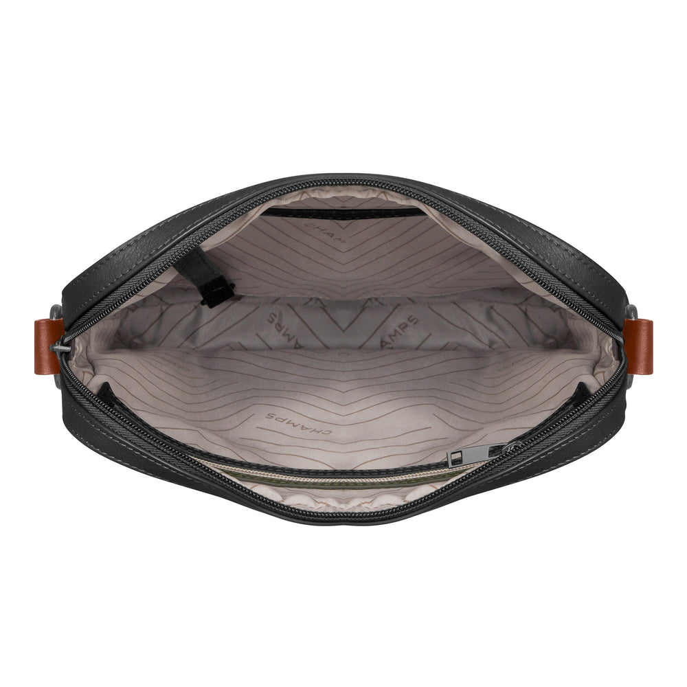 Champs Onyx Leather Cross-Body Bag