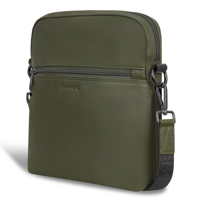 Shop Bentley Khaki Champs Onyx Leather Cross-Body Bag in Canada at only $89.99 16th look