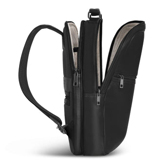 Sac à dos compact Champs en cuir Onyx