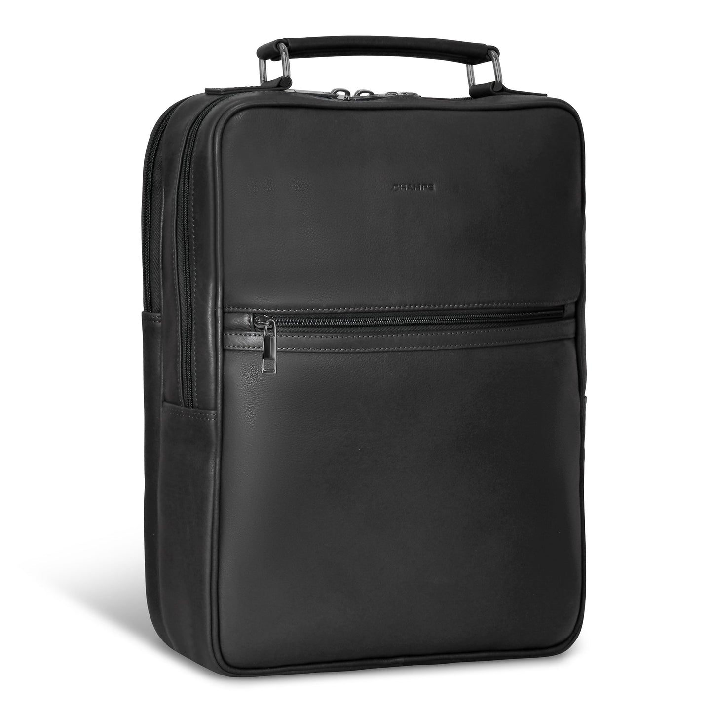 Sac à dos compact Champs en cuir Onyx