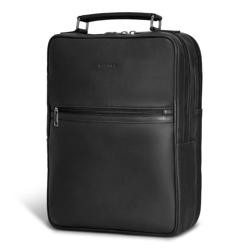 Sac à dos compact Champs en cuir Onyx