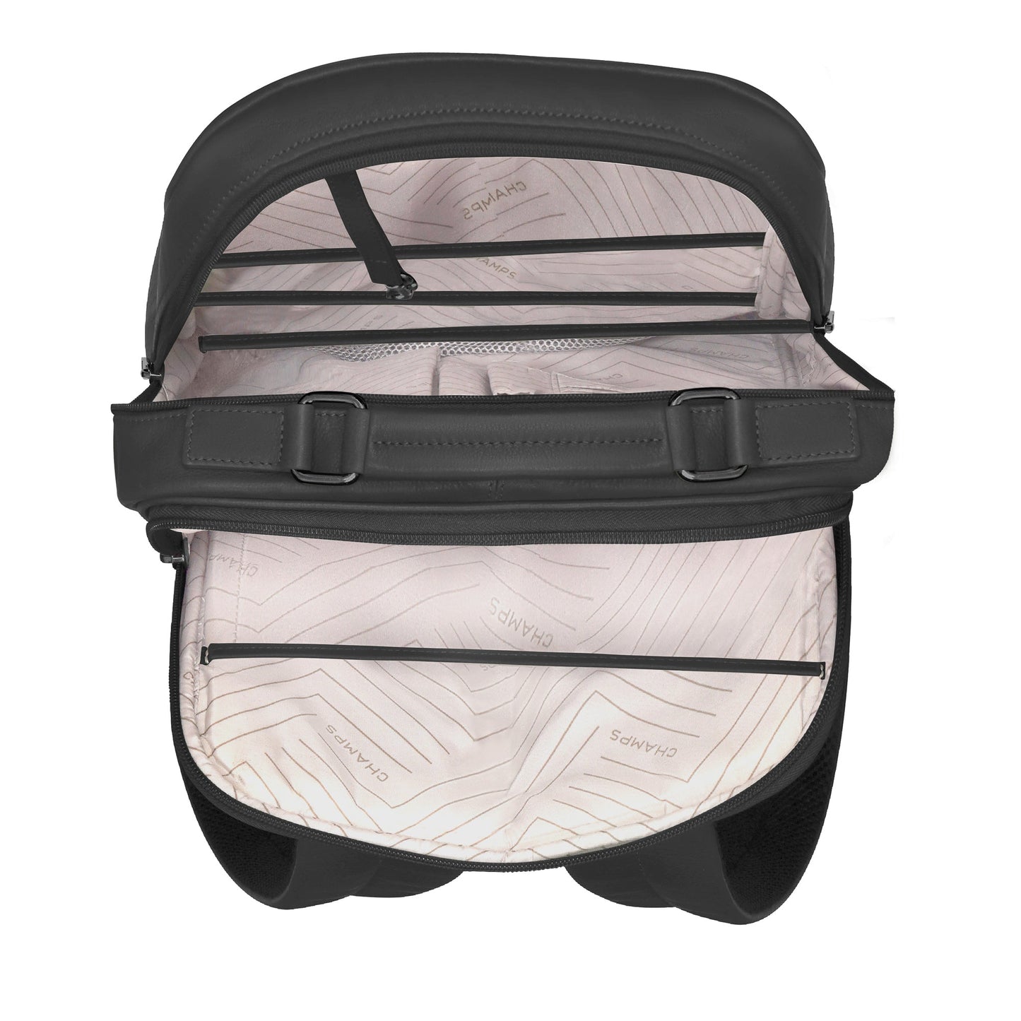 Sac à dos compact Champs en cuir Onyx