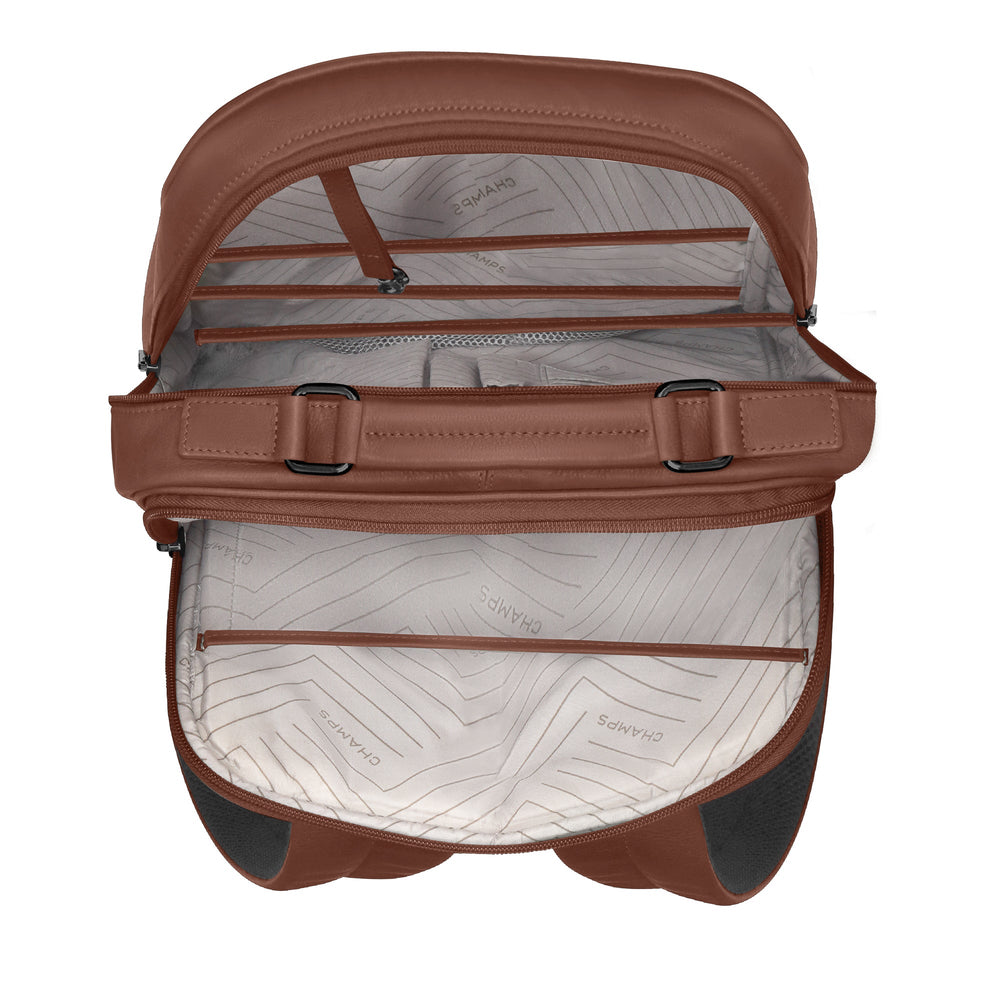 Champs Onyx Leather Compact Backpack