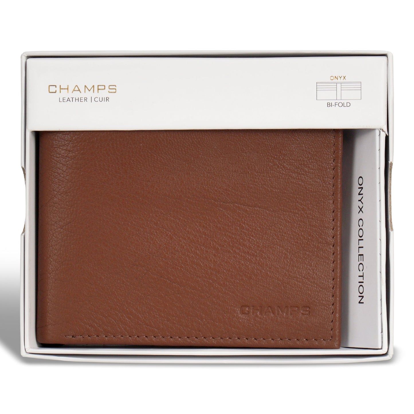Champs Onyx Leather Bi-Fold Wallet