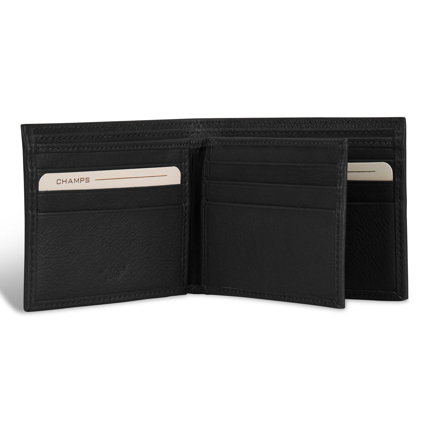 Champs Onyx Leather Center Wing Wallet