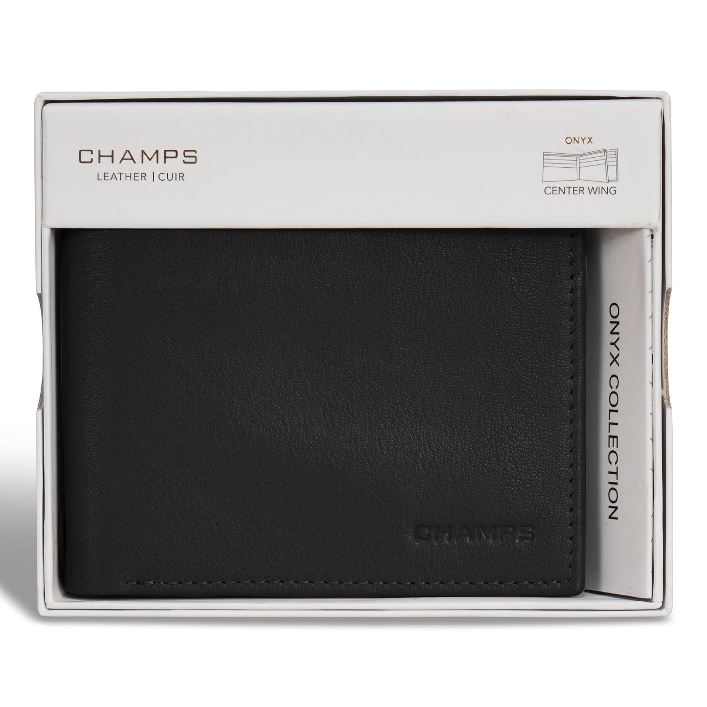 Champs Onyx Leather Center Wing Wallet