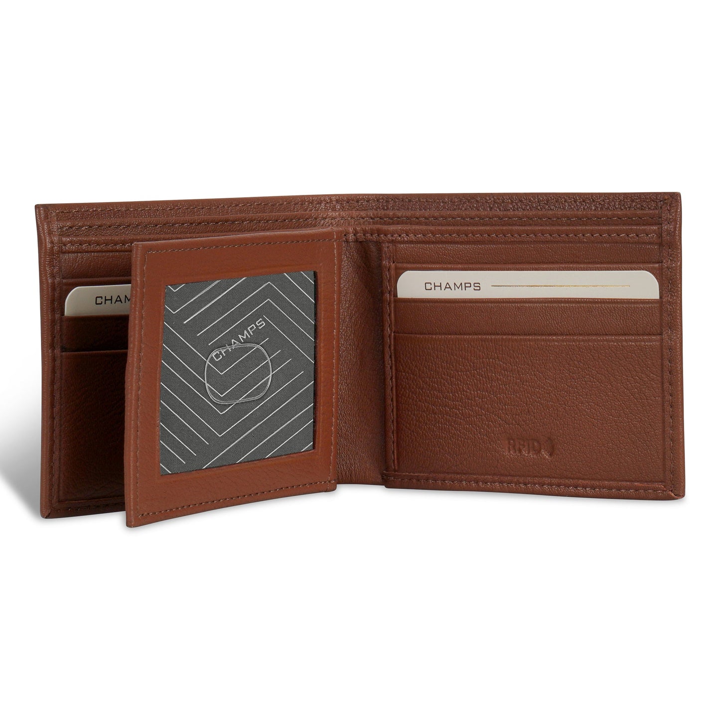 Champs Onyx Leather Center Wing Wallet