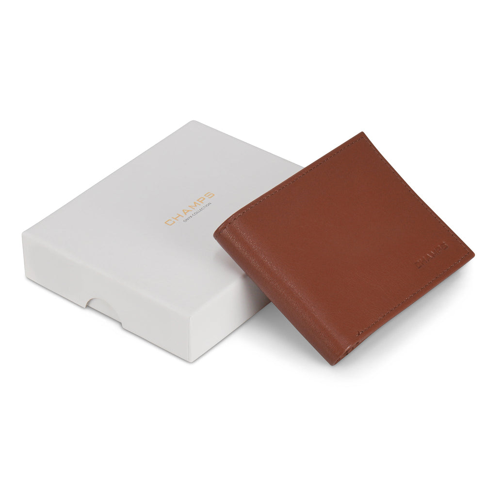 Champs Onyx Leather Center Wing Wallet