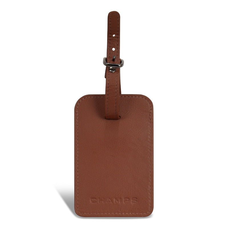 Champs Onyx Leather Luggage Tags