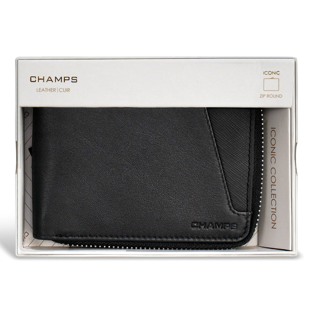 Champs Iconic Leather Zip Around Wallet