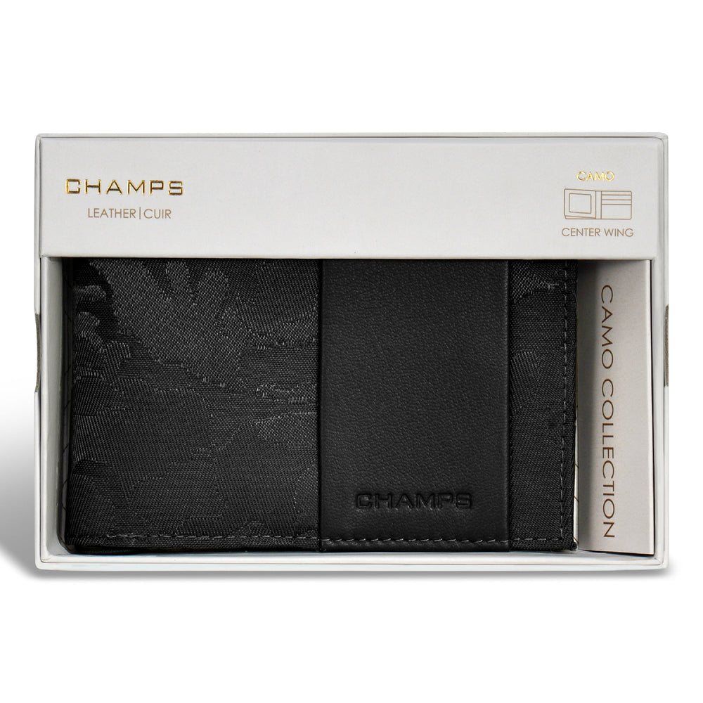 Champs Camo Leather Center Wing Wallet