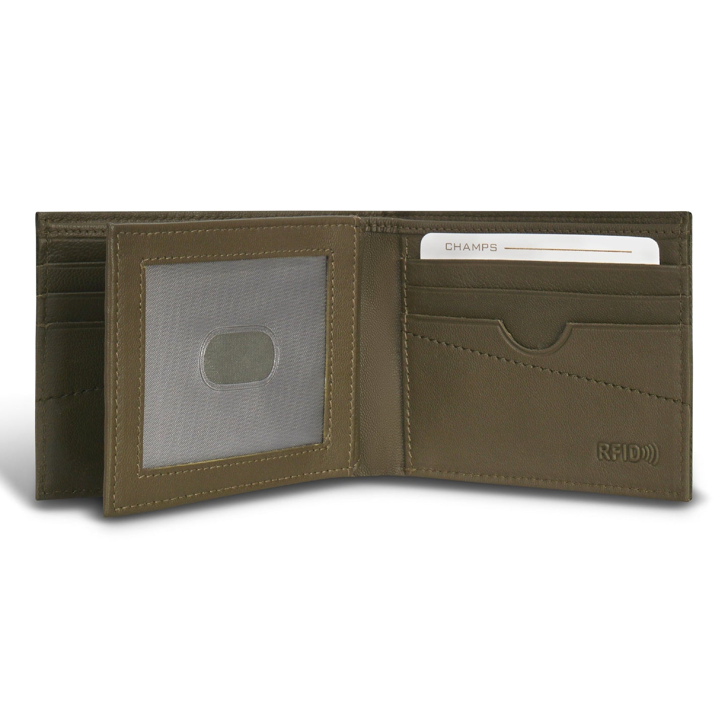 Champs Camo Leather Center Wing Wallet