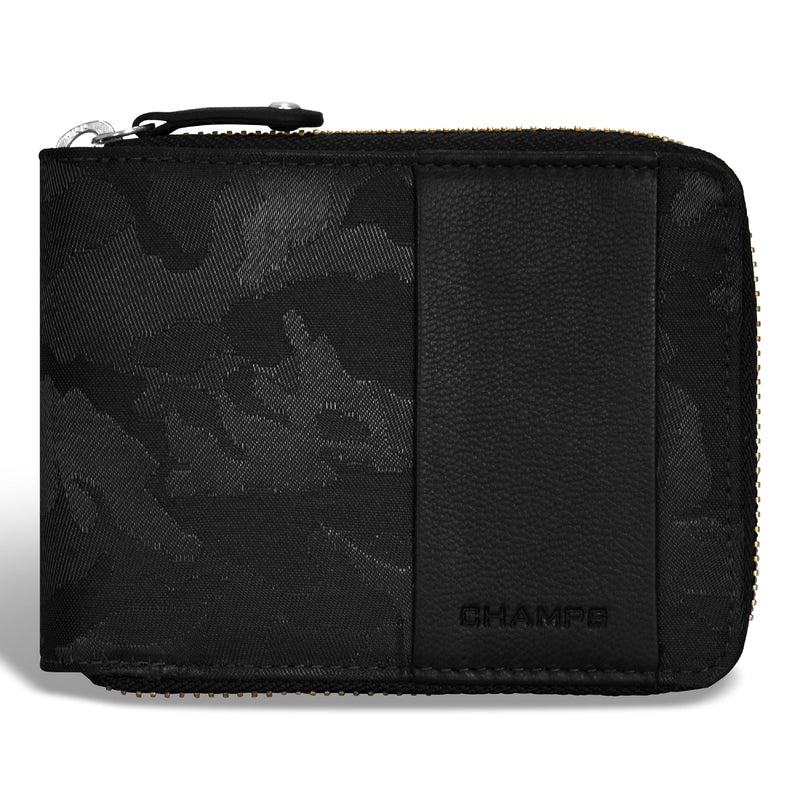 Champs Camo Leather Zip Around Wallet