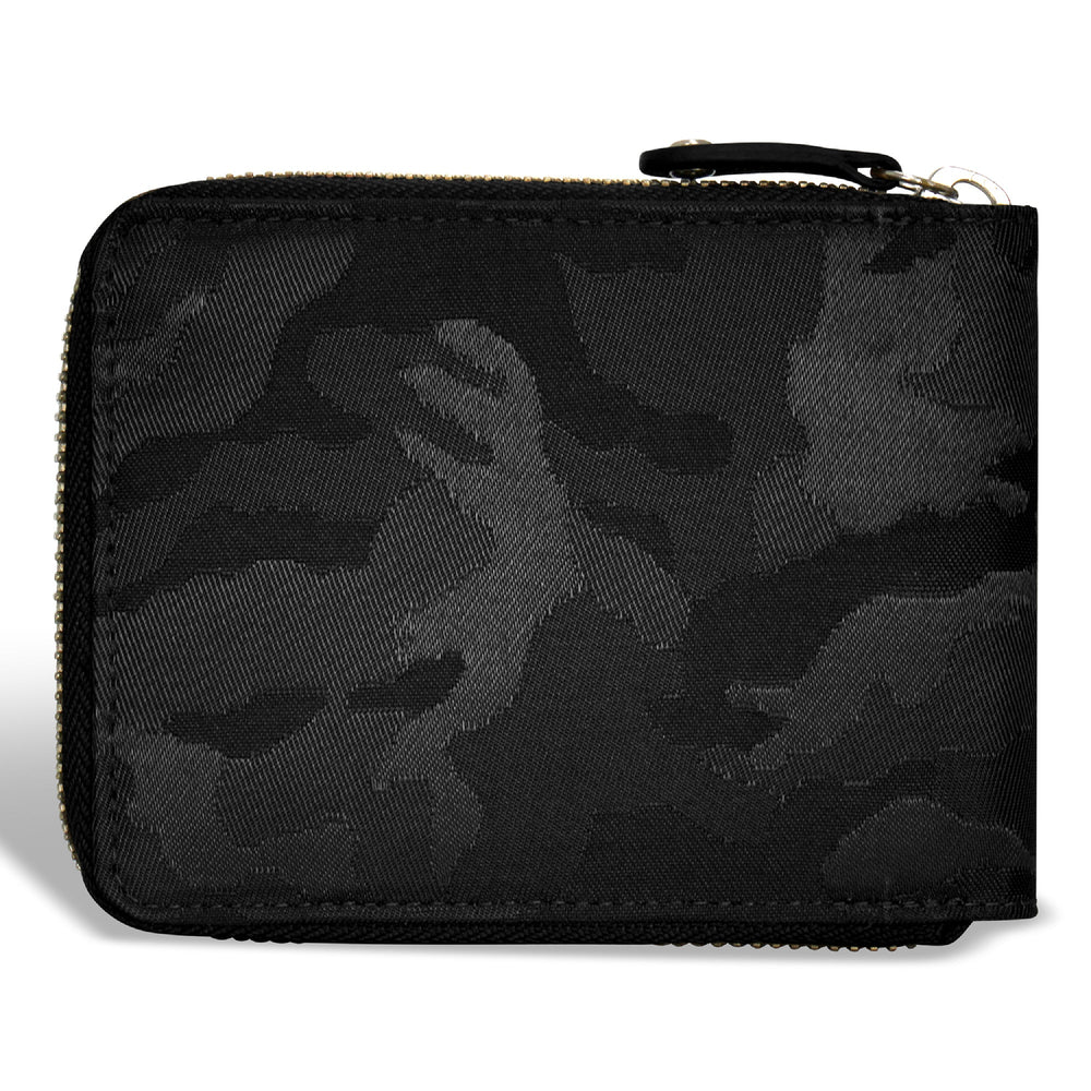 Champs Camo Leather Zip Around Wallet