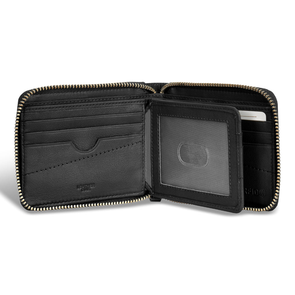 Champs Camo Leather Zip Around Wallet