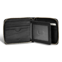 Champs Camo Leather Zip Around Wallet