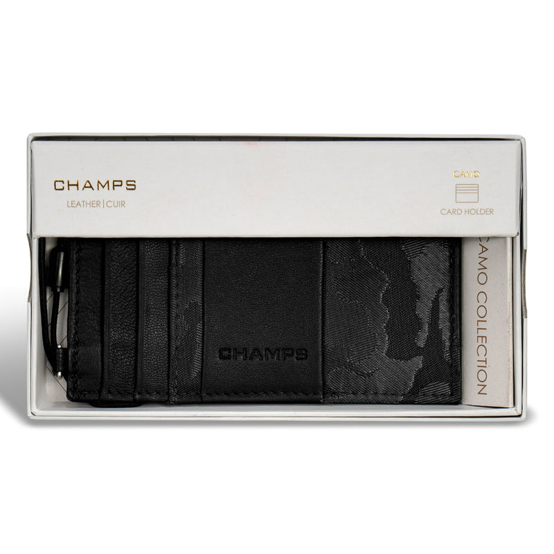 Champs Camo Leather Slim Cardholder