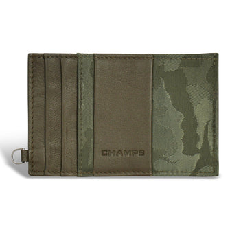 Porte-cartes fin en cuir camouflage Champs