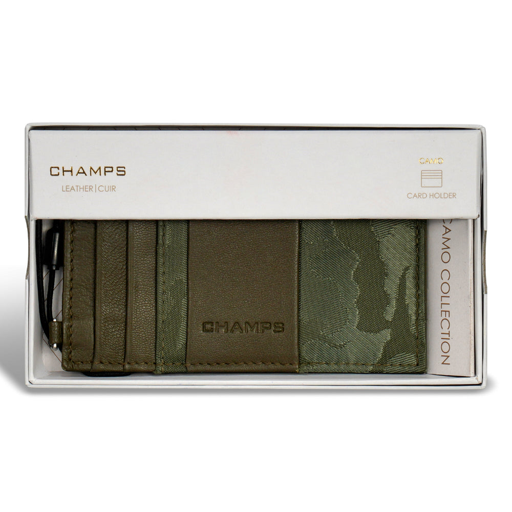 Champs Camo Leather Slim Cardholder