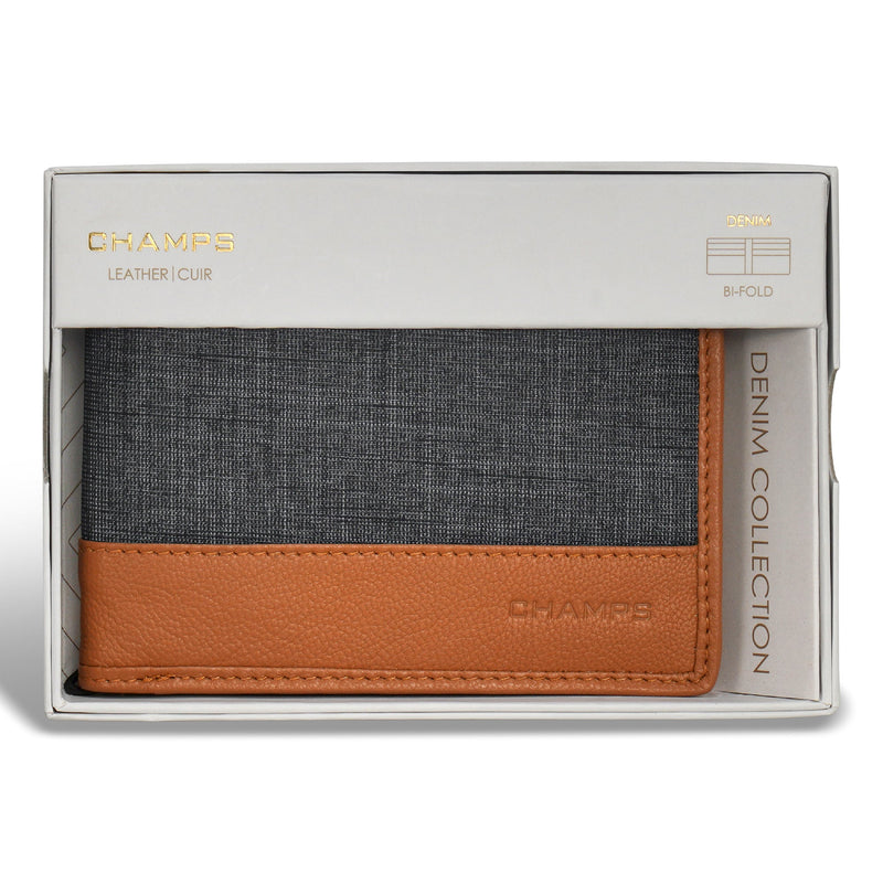Champs Denim Leather Bi-Fold Wallet