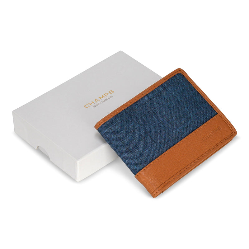 Champs Denim Leather Bi-Fold Wallet