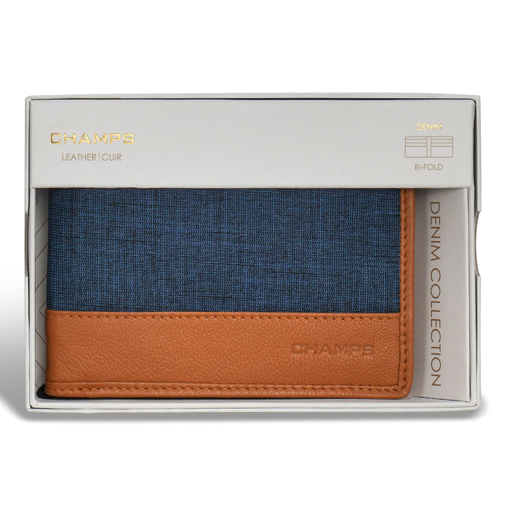 Champs Denim Leather Bi-Fold Wallet