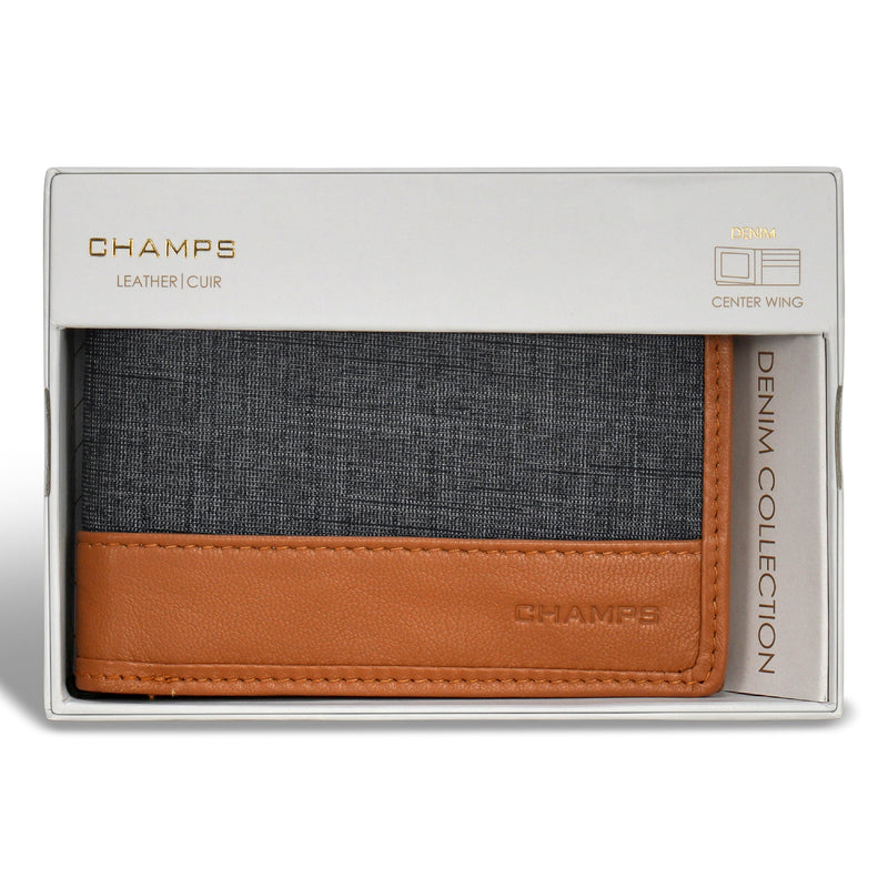 Champs Denim Portefeuille en cuir à aile centrale