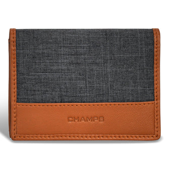 Champs Porte-cartes en cuir denim 