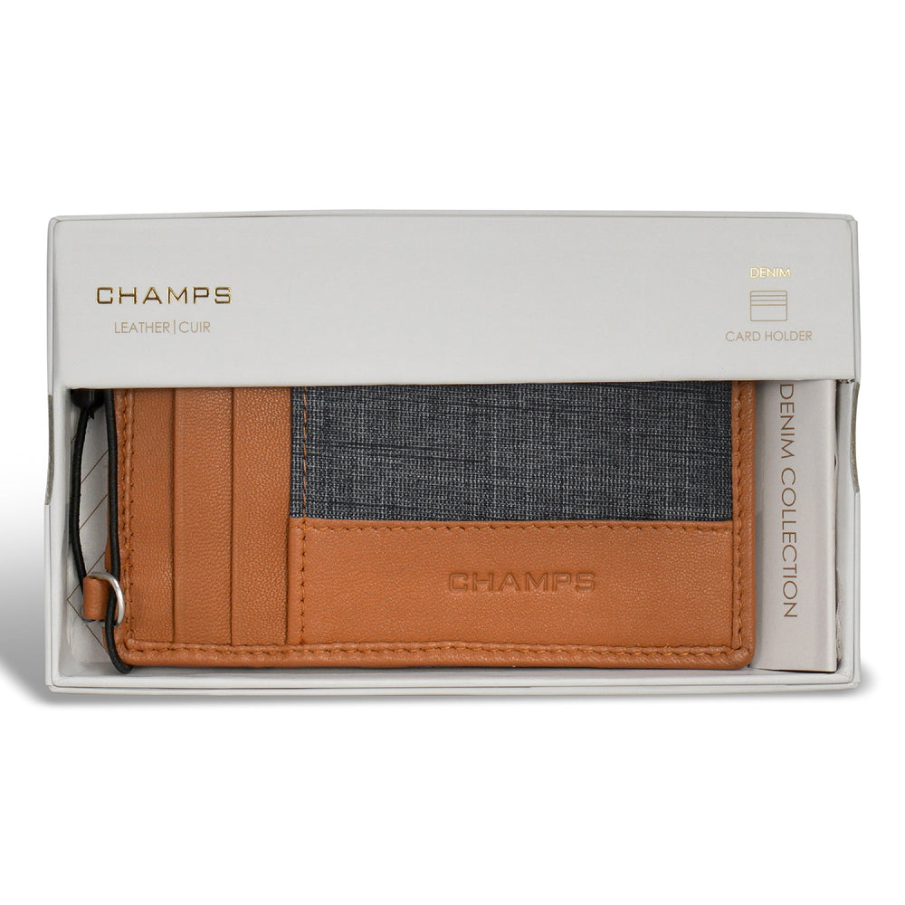 Champs Denim Leather Slim Cardholder