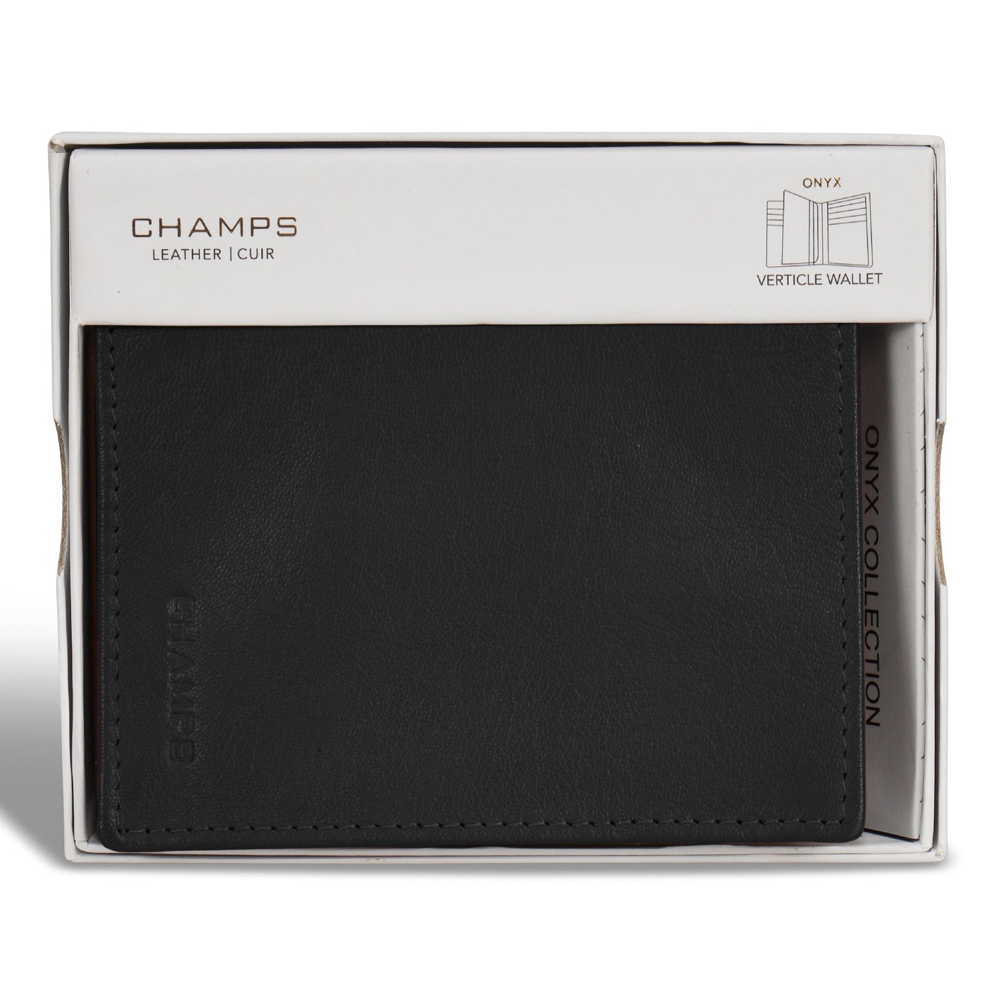 Champs Onyx Leather Vertical Wallet