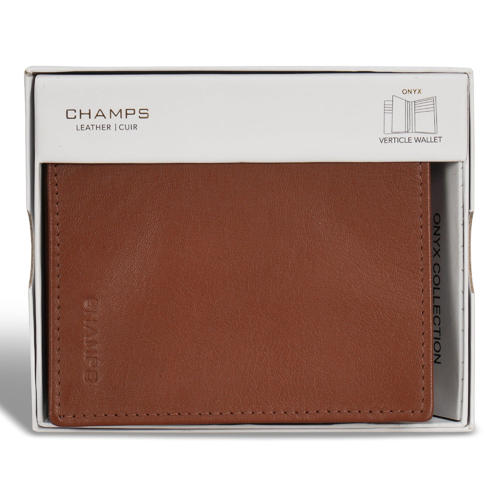 Champs Onyx Leather Vertical Wallet