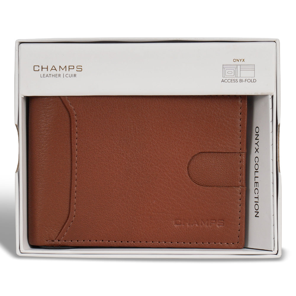 Champs Onyx Leather Access Bi-Fold Wallet