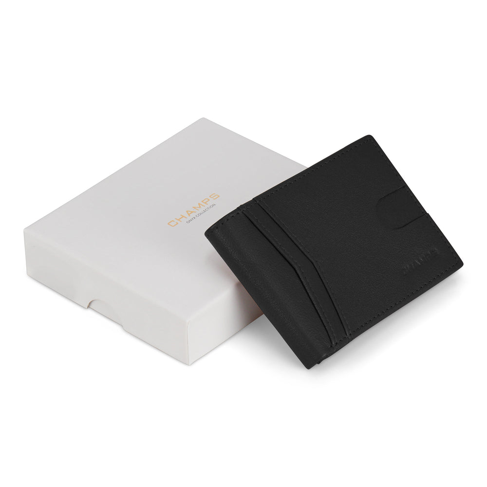 Champs Onyx Leather Access Center Wing Wallet